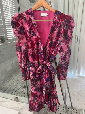 Pink Floral Long Sleeve Dress thumbnail 3