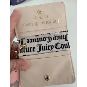 Juicy Couture White Monogram Card Case‎ Bow Heart Keychain Wallet Y2K NWT thumbnail 5