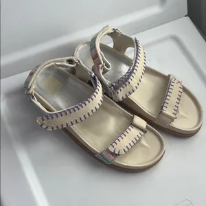 Dolce Vita Senora Stitched Sandals Ivory Multi Nubuck (Sz 9) thumbnail 2