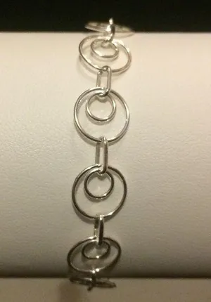 7 1/4” sterling silver double round bracelet thumbnail 1