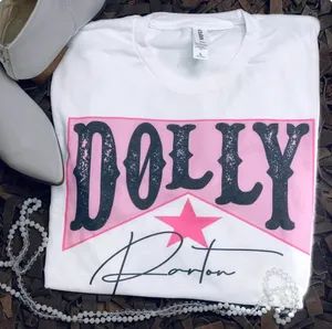 Dolly Parton pink & white Adult short-sleeve graphic T-shirt size MEDIUM thumbnail 3
