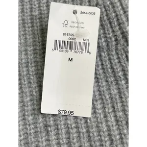Gap CashSoft Wide Leg Ribbed Knit Pull-On Pants Light Grey Heather Medium NWT thumbnail 4