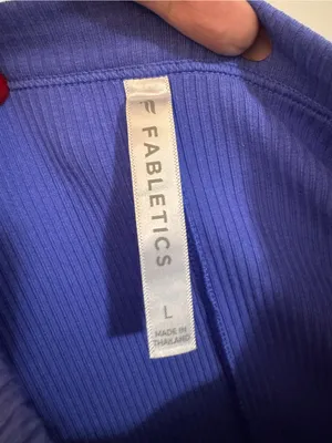 Fabletics Seamless Ribbed Baby Tee Crop Sapphire Sky Large Athletic thumbnail 5