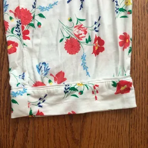 Kate Spade Floral Pajama Pant Set White Red, Blue & Green Accents Women’s Size S thumbnail 13