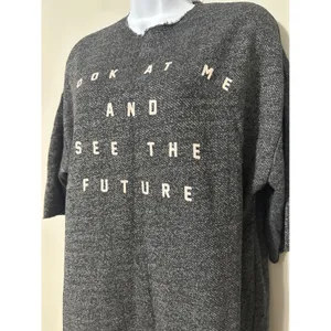 ZARA‎ Trafaluc Oversized Boxy Graphic Sweatshirt Dress Tunic Future Size S thumbnail 2