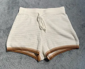 Fore knit shorts cream white and brown small thumbnail 1