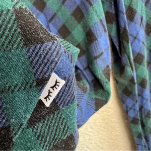 Little Sleepies Bamboo‎ Women’s Navy Green Tartan Plaid Pajama Top Size Small thumbnail 6