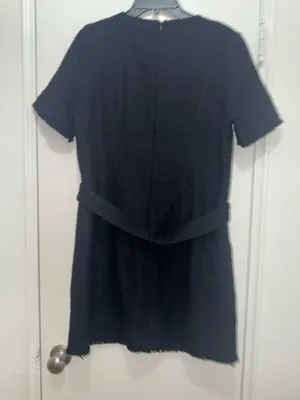 H&M Women's Tweed Round Neck Short Sleeves Work Elegant Casual A-line Midi Dress thumbnail 9