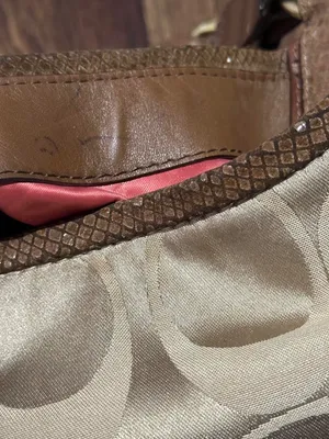 Vintage Y2K Coach Signature Peyton Snakeskin Beige Brown Shoulder Bag thumbnail 7