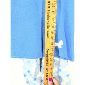 VS‎ Pink K Fleece Scottie Dog Polka Dot PJ Set Women L Blue Long Sleeve Cozy thumbnail 3