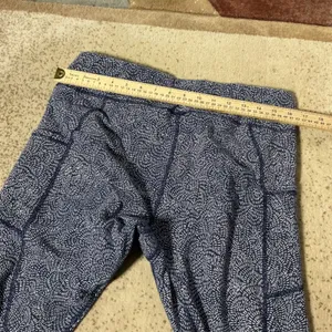 Pact Organic Cotton Pocket Leggings Women XL Blue White Geometric High Rise Yoga thumbnail 3