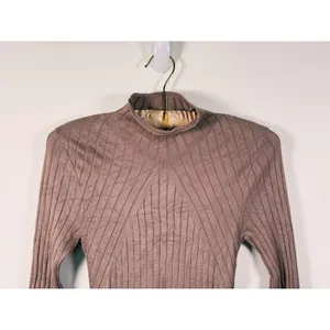 Abercrombie Mock Neck Knit Midi Sweater Dress Small Brown Fall Old Money Minimal thumbnail 5