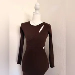 Astr Chocolate Long Sleeve Dress thumbnail 8