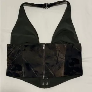 White Fox Throw It Away Woodland Camo Halter Bustier Corset Top Small thumbnail 10