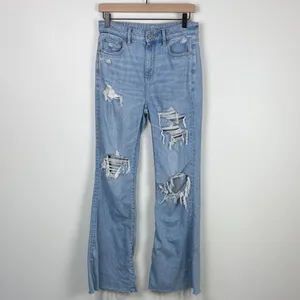 American Eagle Super High Rise Flare Jeans Women’s Size 6 Regular Blue Denim thumbnail 2