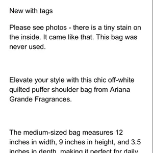 Ariana Grande Cream Quilted Hobo Bag thumbnail 13