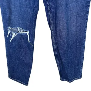 Abercrombie & Fitch The Mom High Rise Distressed Jeans Blue 90s Style Size 32/14 thumbnail 3