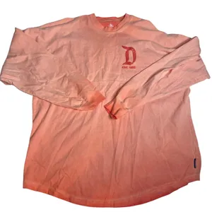 Disney Parks Spirit Jersey Disneyland‎ Resort Coral Pink Glitter Puff Print M thumbnail 1