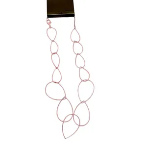 NWT Studio S Pink Statement Necklace Geometric‎ Wire Chain Long Fashion Jewelry thumbnail 2