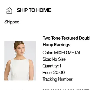 NWT Express Two Tone Textured Double Earrings thumbnail 2