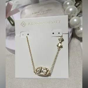 NEW Loveshackfancy X Kendra Scott Elisa Pink Bloom Floral Bow Necklace Heirloom thumbnail 3