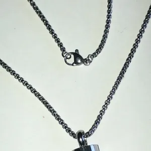 Silver Tone Cylinder Diffuser Pendant Necklace thumbnail 3
