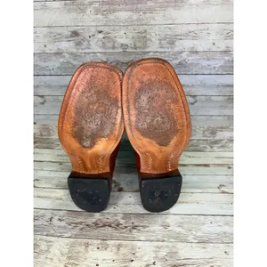 Anderson Bean Cowboy Boots Men's Size 9 Women's 10.5 Turquoise Square Toe Brown thumbnail 10