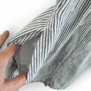 Abercrombie & Fitch Gray‎ White Striped Tie Front Button Mini Dress Summer Large thumbnail 6