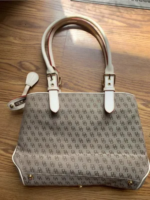 Dooney & Bourke Tan Monogram Tote Purse Designer Bag Womens Large Accessory thumbnail 2