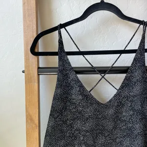Millibon USA Black Polka Dot V-Neck Spaghetti Strap Tank Top thumbnail 2