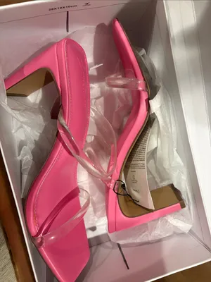The Drop Women's Pink Avery Square Strappy High Heeled Sandal Size 9 thumbnail 4
