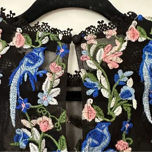 Topshop Floral Peacock Embroidered Crochet Top thumbnail 8