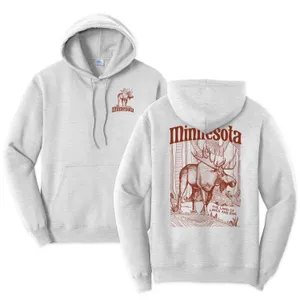 Minnesota Northwoods Moose Graphic Hoodie Gray 218 Clothing thumbnail 1