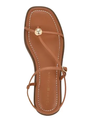 NWT Tommy Hilfiger Womens Taras Strappy Flats Sandals Medium Natural Brown 7.5M thumbnail 4