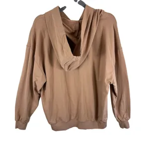 The Drop Women Light Brown Cotton Modal Relaxed Fit Pullover Hoodie Size L thumbnail 2