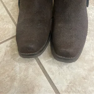 Bc Footwear Womens Boots Leather Brown Bootie Zip 8.5 Biker Harness Pre‎ Owned thumbnail 12
