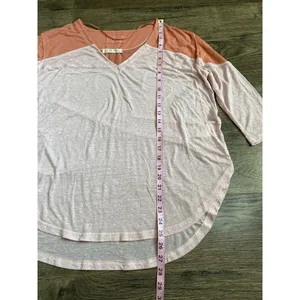 Womens We The Free Burnout V Neck 3/4 Sleeve‎ T-shirt Oversized Size XS thumbnail 6