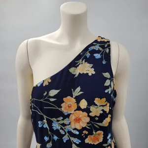 Lulus Elegant Admiration Maxi One Shoulder Dress XL Navy Floral Wedding Guest thumbnail 12