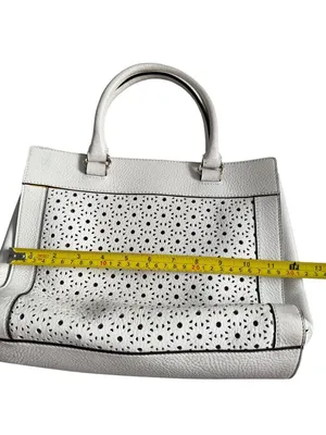 KATE SPADE White Leather Eyelet Satchel Handbag thumbnail 5