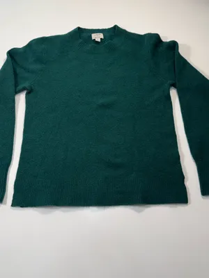 J. Crew Wool Blend Green Crewneck Sweater thumbnail 2