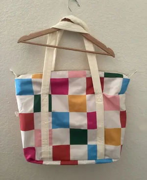ban.do Getaway Weekender Bag in colorful Dance Floor checkerboard pattern thumbnail 1