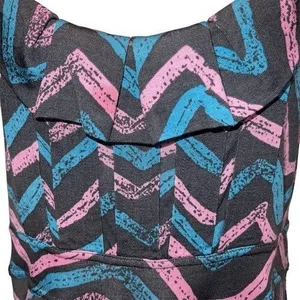 MARC BY MARC JACOBS Pink Blue Chevron Zigzag Fit and Flare Dress‎ NWOT Small thumbnail 3