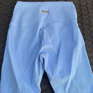 Light Blue Ribbed High Waisted Activewear Leggings thumbnail 3