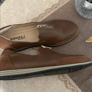 Vaneli Tan Leather Slip-On Loafers 7.5 wide thumbnail 5