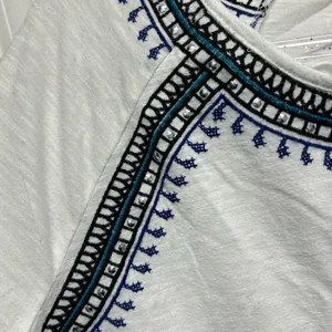 Style & Co. White Tunic with Black Embroidery thumbnail 3