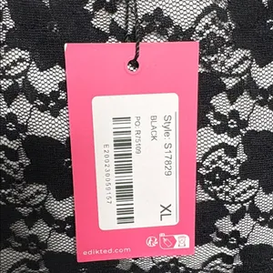 NWT Edikted Mykonos Sheer Black Lace Top size XL thumbnail 9