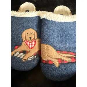 Lands End Labrador Dog Sherpa Lined Felt Clog Cork Slipper Slip-on Shoes 9.5 thumbnail 2