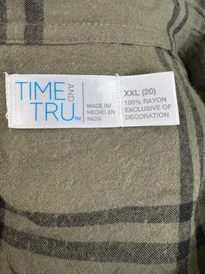 Time & Tru size XXL green & black button down shirt thumbnail 8