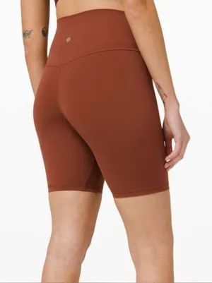 Lululemon Align Biker Short 8” Dark‎ Terracotta Size 8 thumbnail 1