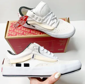 Vans NEW OLD SKOOL CAP True White Sneakers Black womens 8.5 shoes thumbnail 1